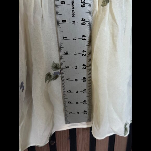 Reformation Dress 2 / XS Womens White Midi / Maxi Babydoll Button Sheer Floral - Picture 6 of 8